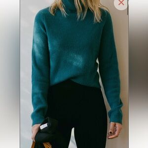 Teal Ribbed Knit Women's Sweater